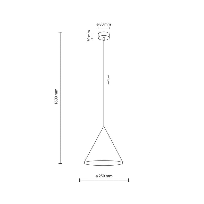 TK Lighting CONO Gele Hanglamp E27 160cm - Stijlvol en Functioneel