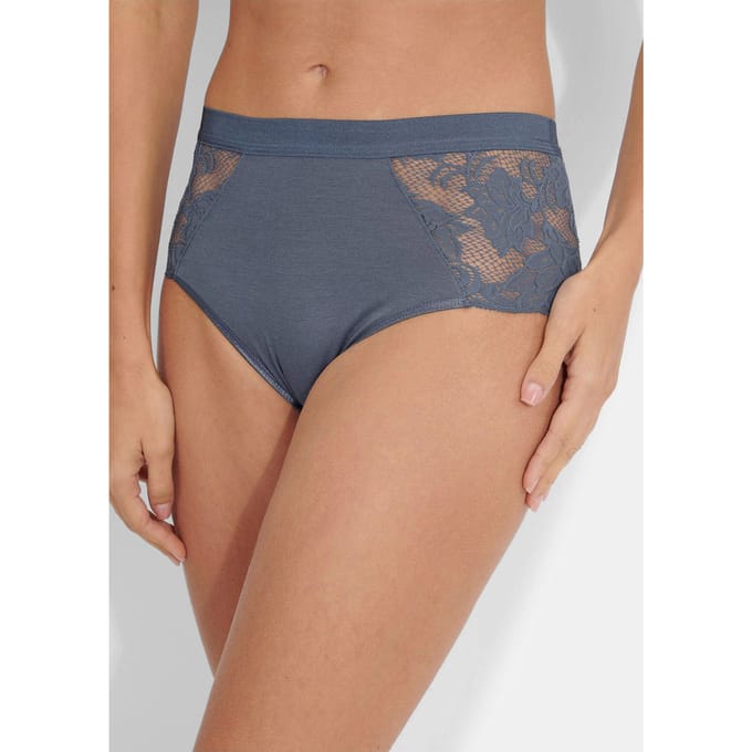Twee tailleslips van modal - rookblauw - Gr. 36 van Goldner Fashion