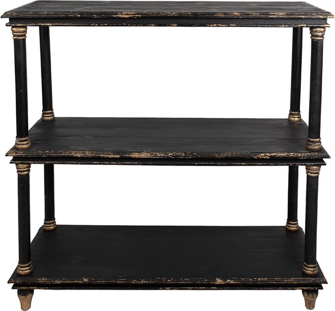 Clayre & Eef Boekenkast 110x40x113 cm Zwart Hout