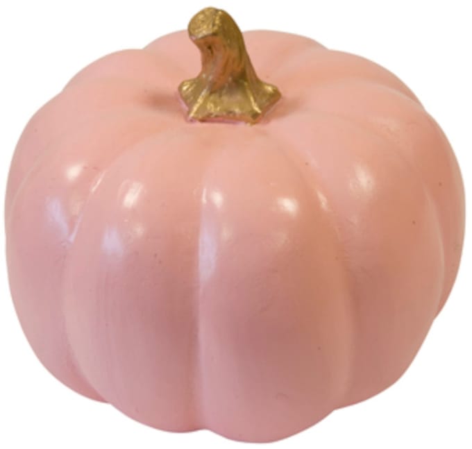 HOBI - Roze en gouden hars pompoen 12,5 cm Halloween decoratie