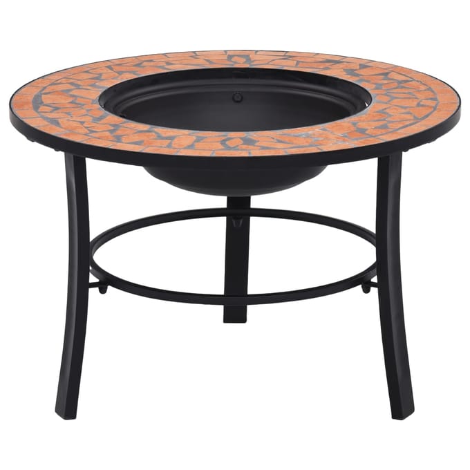 vidaXL - Vuurschaal - mozaïek - 68 - cm - keramiek - terracottakleurig