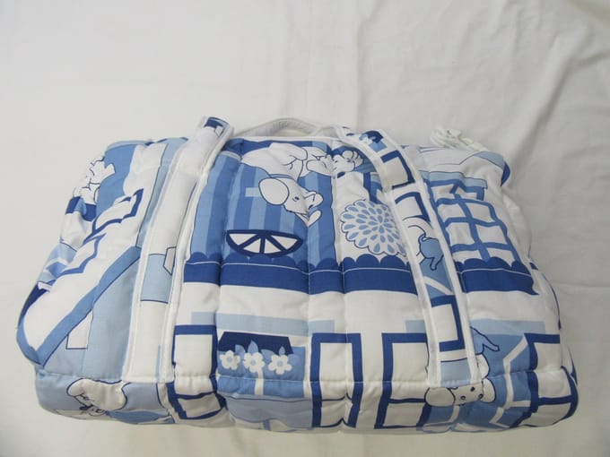 vaco , luiertas , wit / blauw , hond , met kussen