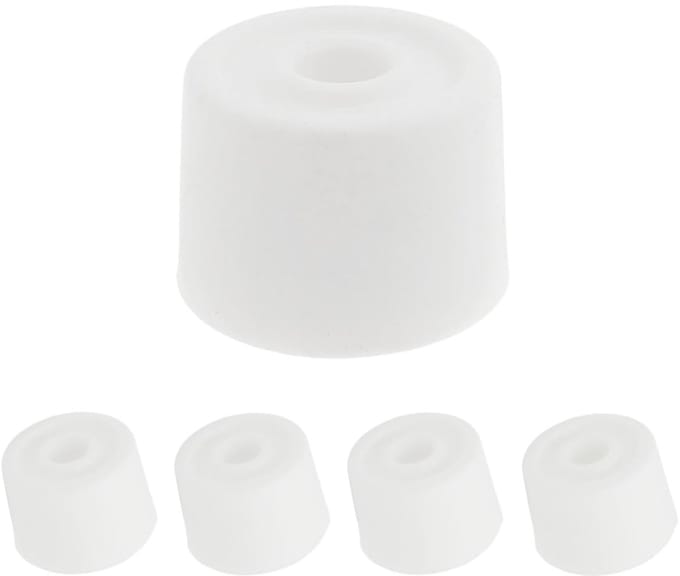 Dailygoods- Deurstopper Siliconenrubber - 4 Stuks - 35 mm Diameter - Antislip - Schokabsorberend - Wit - Eenvoudig te Installeren - Deurbuffer