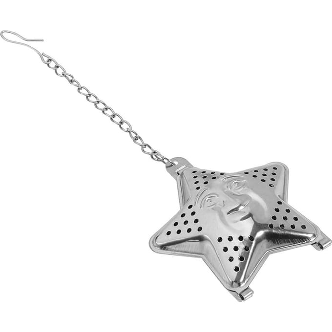 Schattige Roestvrijstalen Losse Thee Infuser Blad Zeef Filter Diffuser Kruiden Specerijen Ster Ketting gray