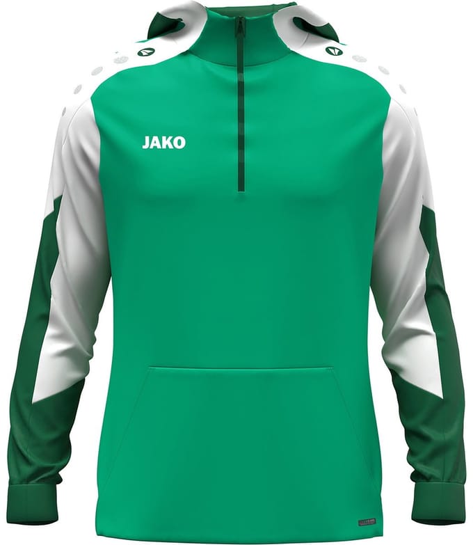 Jako Dynamic Hooded Half Zip Heren - Groen / Wit / Donkergroen | Maat: XL