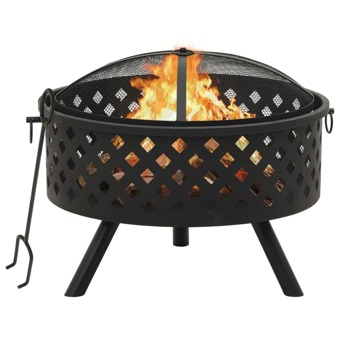 vidaXL - Vuurplaats - met - pook - XXL - 68 - cm - staal