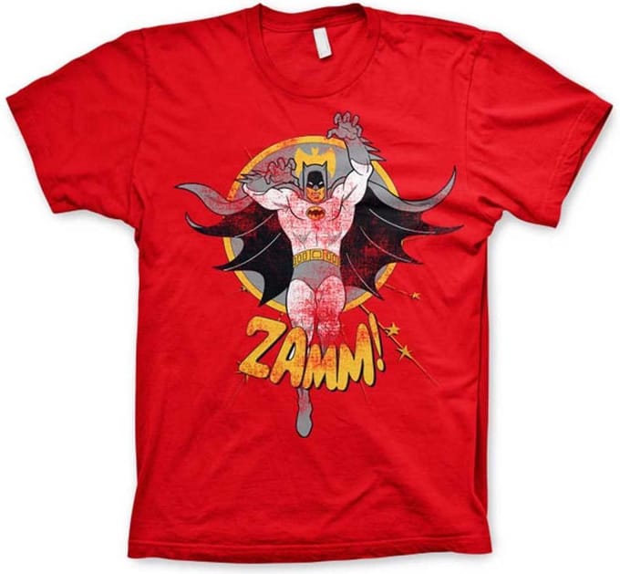 DC Comics Batman Heren Tshirt -S- Zamm! Rood