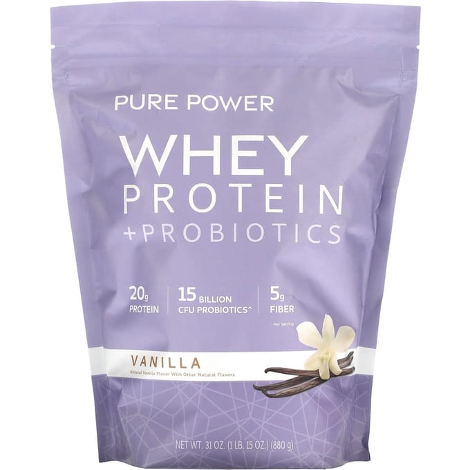 Dr. Mercola, Pure Power, Wei-eiwit + Probioticum, Vanille, 1 lb 15 oz (880 g)