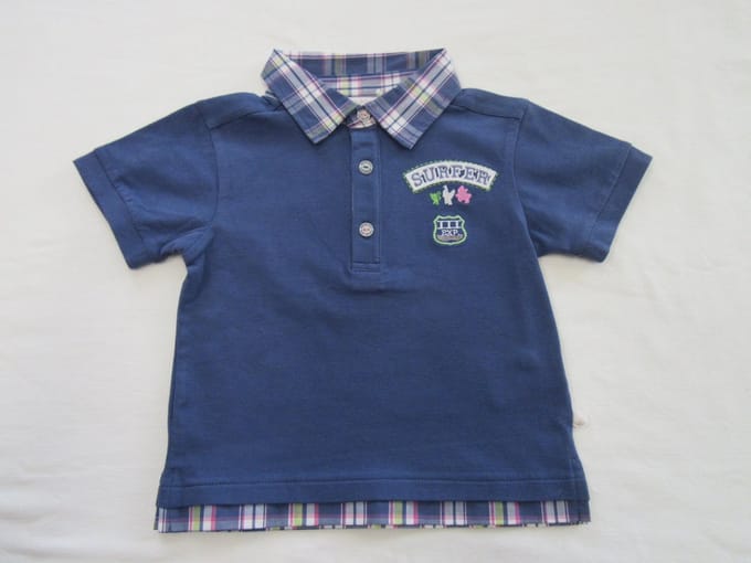 noukie's , jongens , polo korte mouw , blauw , surfer , 80 - 12 maand