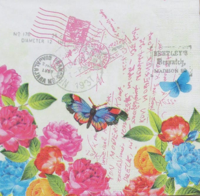 Servetten Spring letter 33 x 33 cm