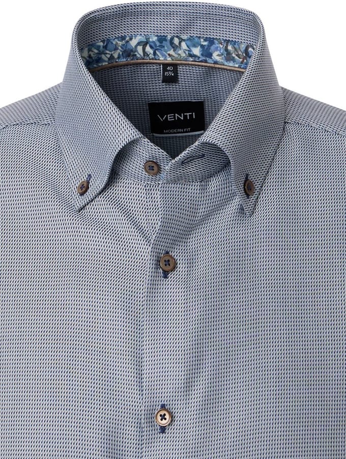 Venti Overhemd Met Motief Button Down Boord Modern Fit - L