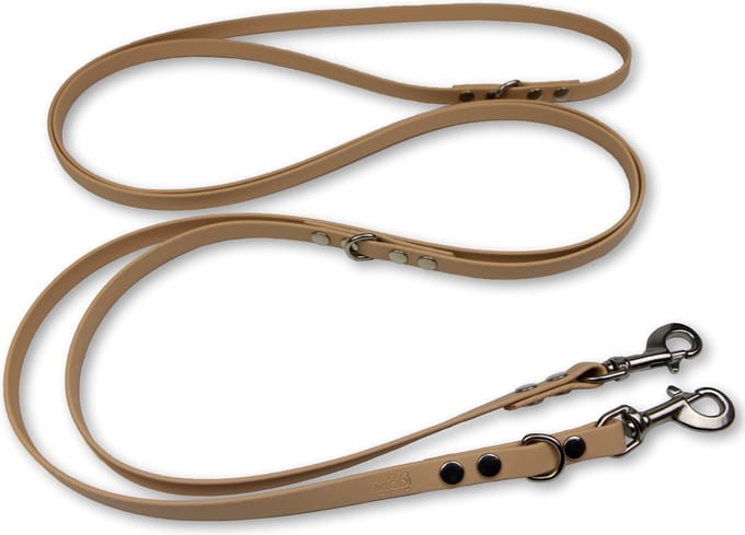 Miqdi - verstelbare, handsfree hondenriem van BioThane ® - 3 meter lang - creme - M- voor middelmaat hond