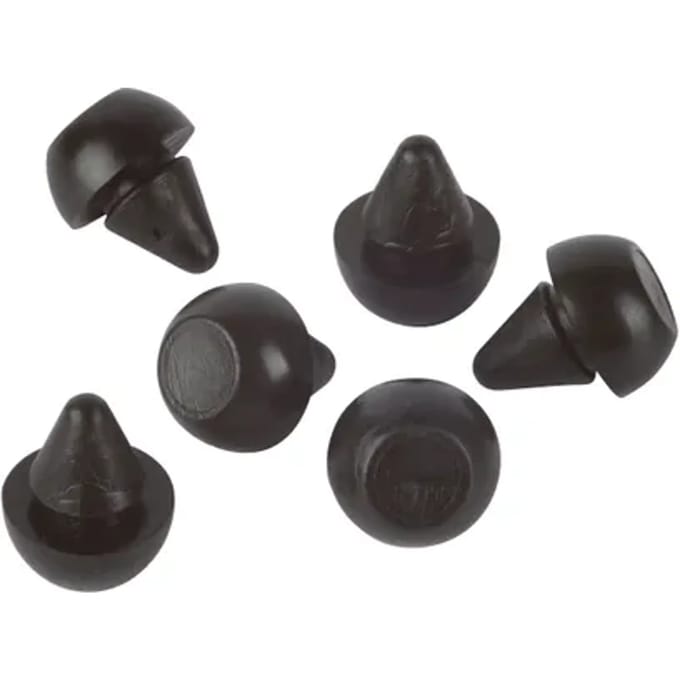 Fix-o-moll Stootdop - Voor Stalen Kozijn - Zwart - Elastomeer - Diameter 6mm - 6 Stuks