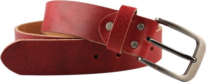 Fana Belts Leren Riem Rood - Buffelleer - Jeans Riem Taillemaat 85