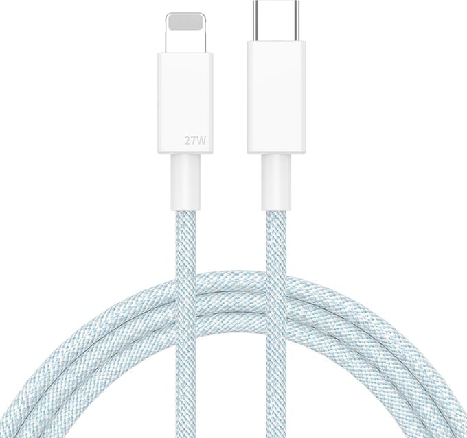 Oplader geschikt voor iPhone en iPad - datakabel adapter kabel - USB-C naar 8-pin - 1 meter - Blauw - Provium