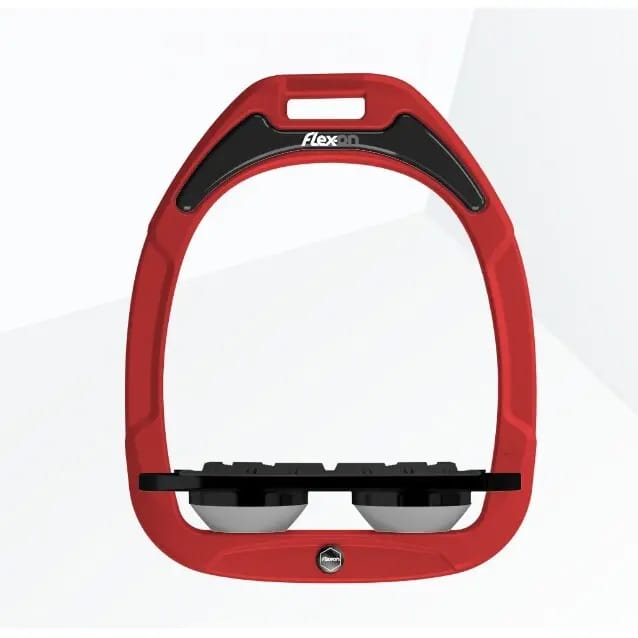 Platte Grip Zwart/Grijs/Rood Stijgbeugels Flex-On Green Composite