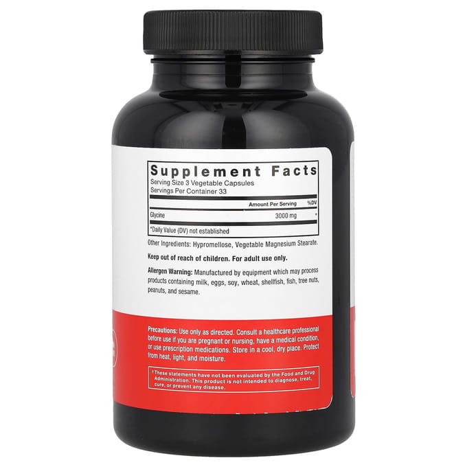 Glycine, Gélules Végétales 100 Comprimés (1 000 mg par capsule)