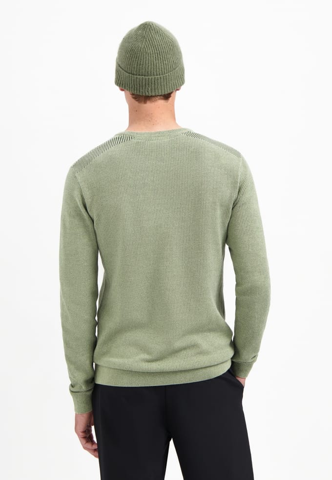 No Excess Pullover Crewneck Plated Structure Knit Light Moss  2XL