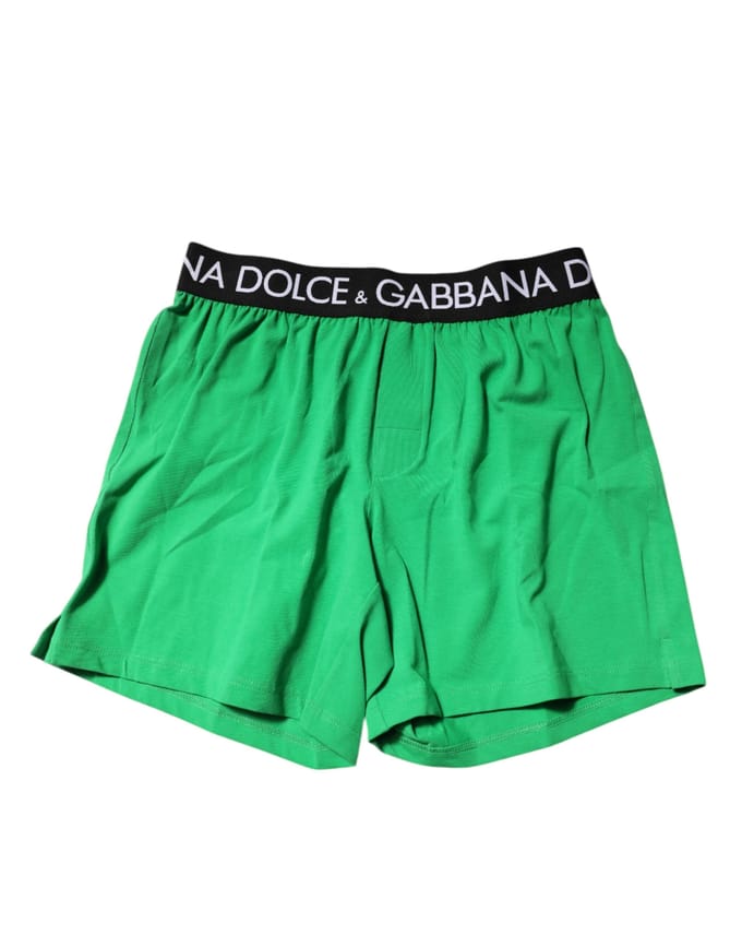 Dolce & Gabbana Groene Katoenen Regular Boxershorts Ondergoed