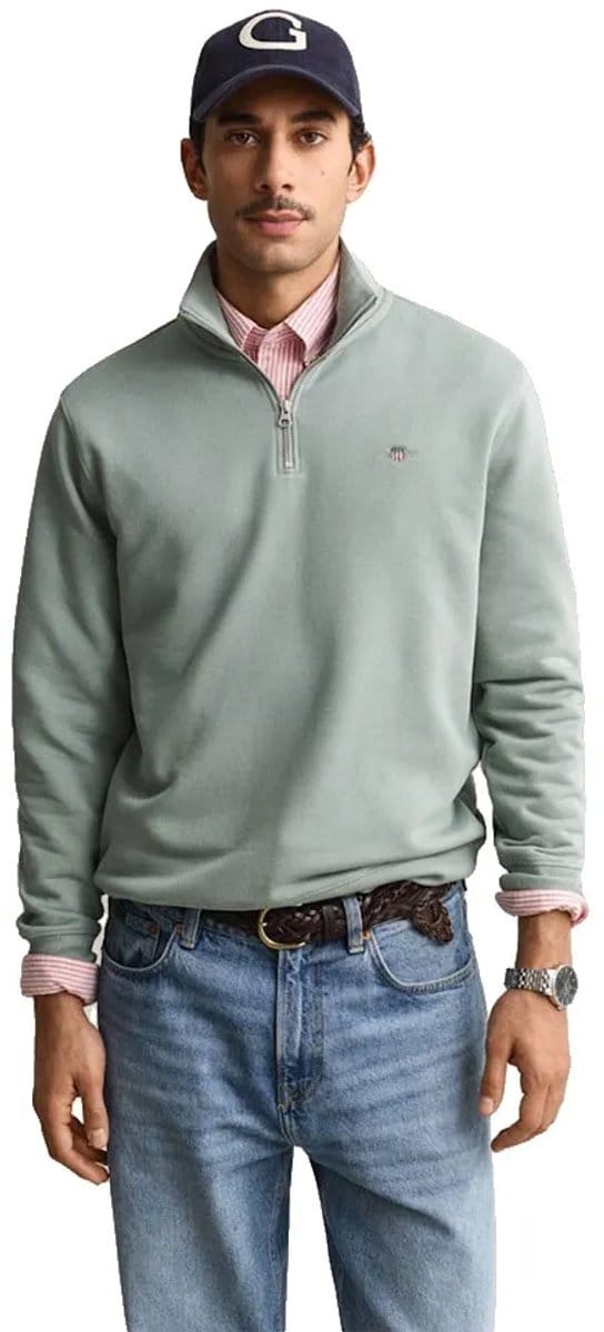 Gant 2008005 Reg Shield Sweatshirt Met Halve Rits Grijs XL Man