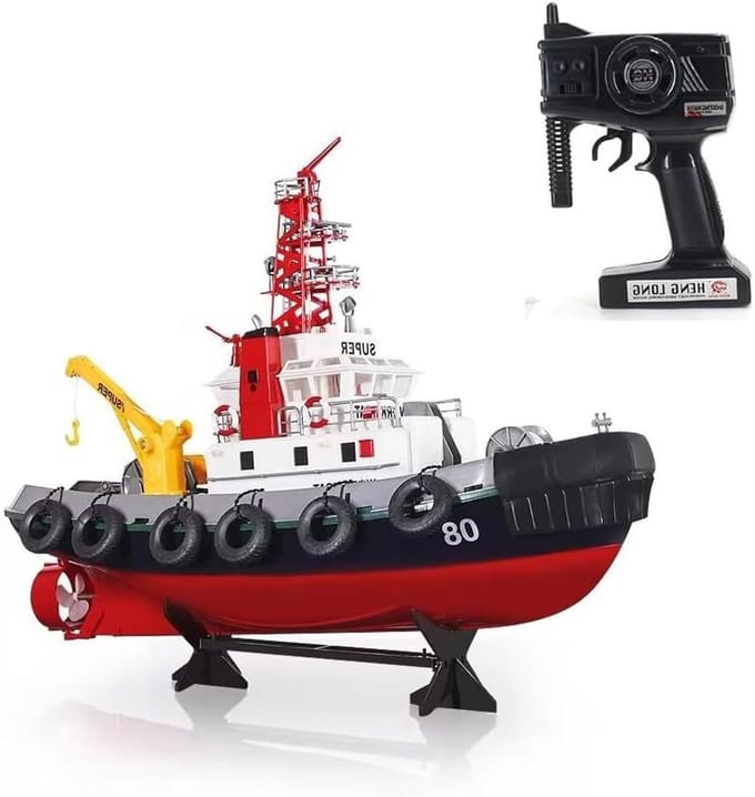 RC Sleepboot - Reddingsboot Boot - Watersport Pret - Water Spray Functie - 60 cm - Wit