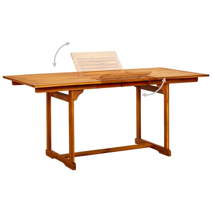 vidaXL - Tuintafel - (120-170)x80x75 - cm - massief - acaciahout