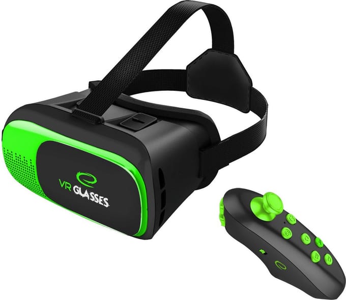 Esperanza Apocalypse Serie - Virtual Reality Bril - Bluetooth Controller - Smartphone Compatibel - Czarno-zielony