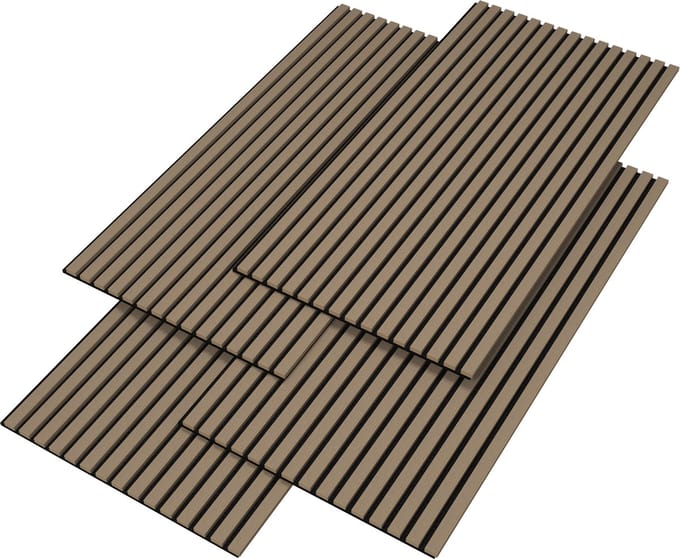 Akoestisch Wandpaneel Vang set van 8 mdf 5,76 m² walnootkleurig licht