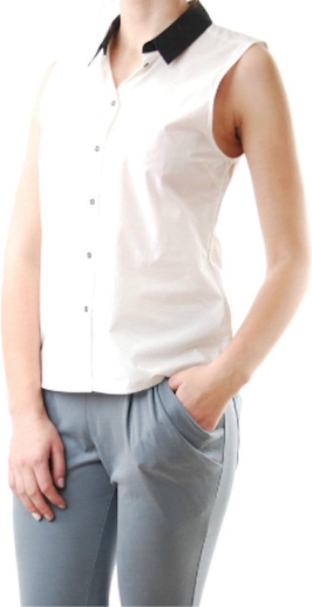 Denham mouwloze blouse maat S dove white