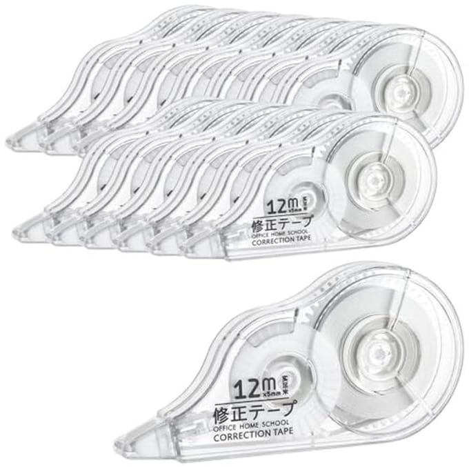 Correctietape 12 m x 5 mm - Set van 14 Stuks voor Kantoor en School