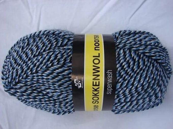 Scheepjes Noorse Wol Markoma 100g - 6846 Blauw/Beige/Zwart