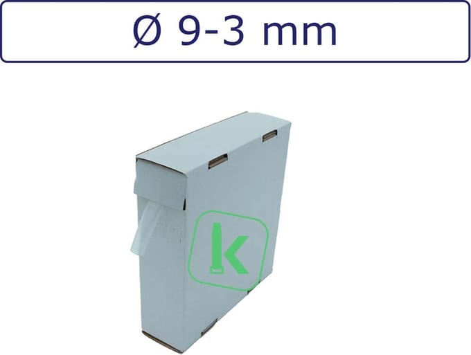 PRO-TIE® - Krimpkous 9-3 mm Transparant Dunwandig krimpverhouding 3:1 (Box 10 meter) - PRO-TIE