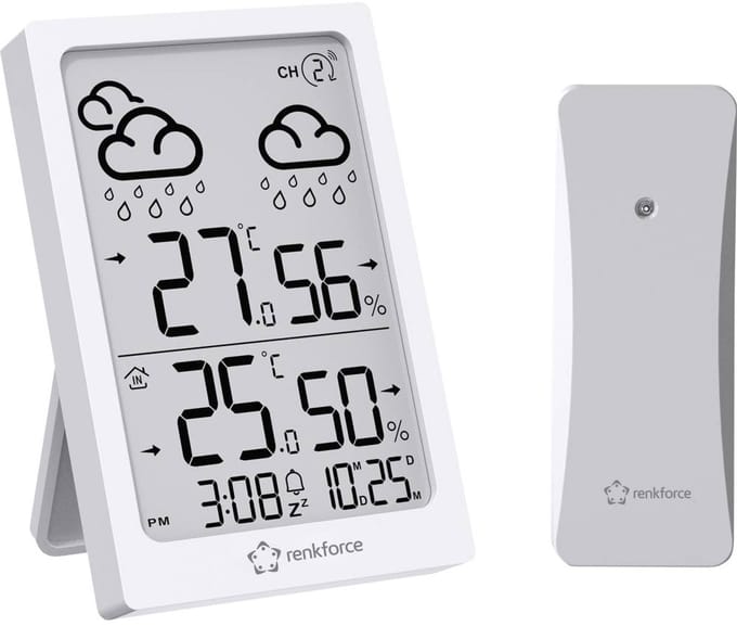 Renkforce RF-6416472 RF-6416472 Draadloos weerstation Aantal sensoren max.: 1 stuk(s)