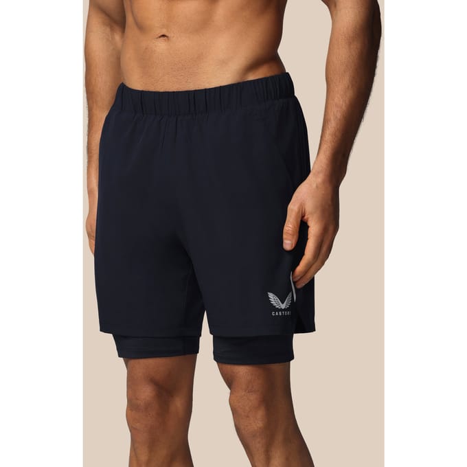 Heren Apex 2-in-1 Gewoven Short - Marineblauw