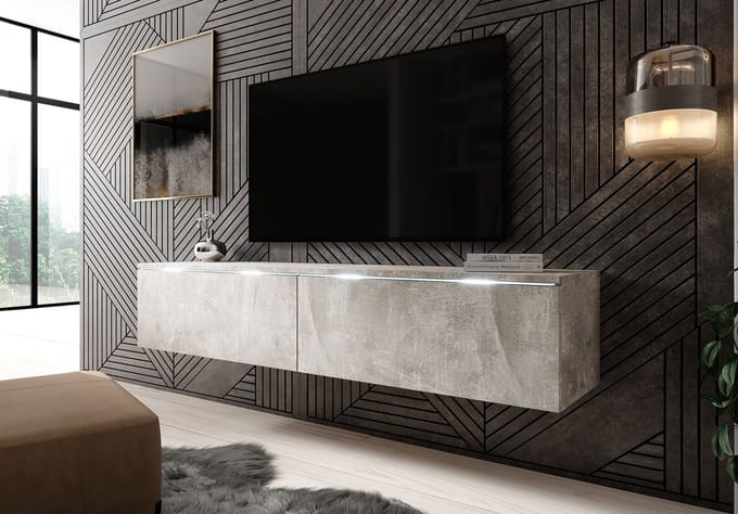 Meubella - TV-Meubel Dixon - Betonlook - 140 cm