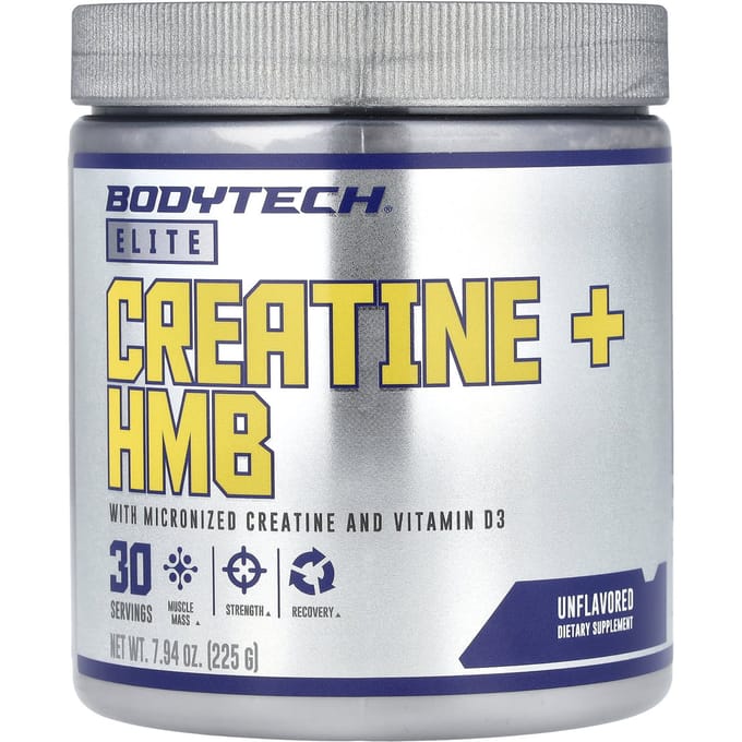 BodyTech, Elite, Créatine + HMB, Sans saveur, 7,94 oz (225g)