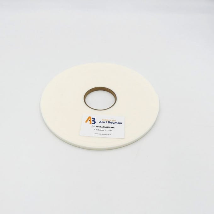 Glasband 9 x 2mm wit - rol 25m