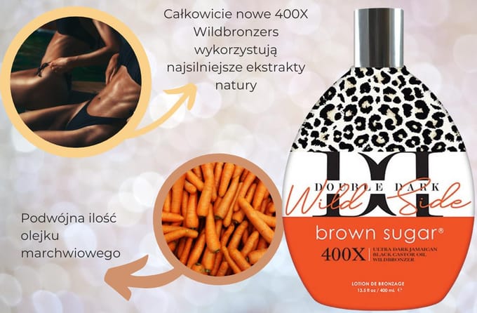 Brown Sugar Double Dark Wilde Side - zonnebankcreme - 400X bronzers - 400 ml