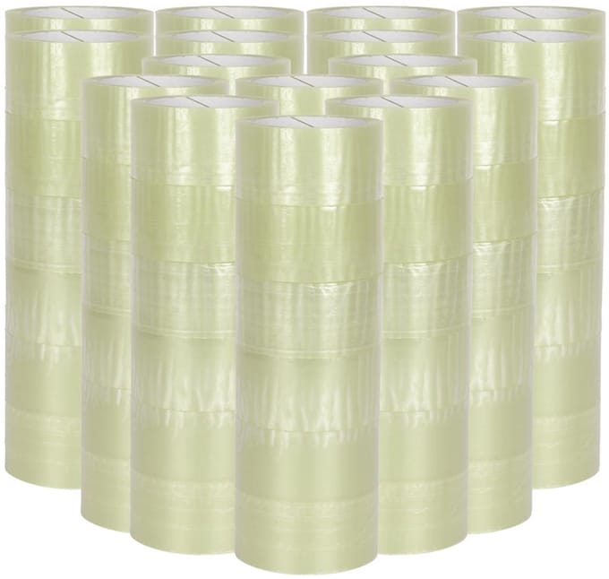 96 Rollen Extra Sterke Transparante Verpakkingstape Stil Afrollend 50mm x 66m