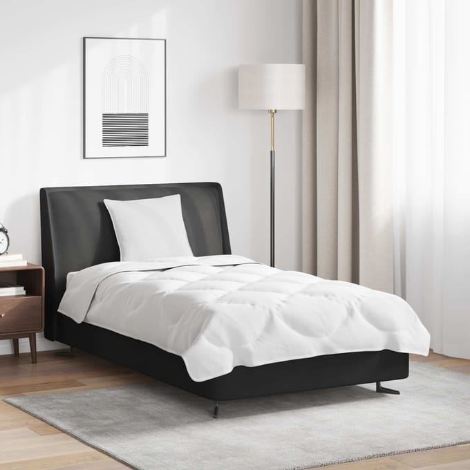 vidaXL - Deken - Set - met - kussen - 2 - st - Wit - Microvezel