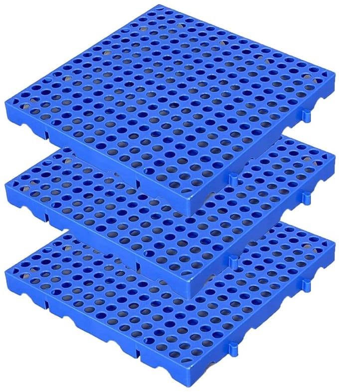 Mini Pallets - Stapelbare Trays - Opslag Organiseren - Nestbaar Ontwerp - 30x30x3 cm - Blauw