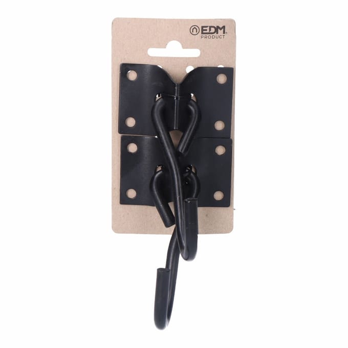 Plaat EDM Hangmat Haak voor ophanging 70 x 45 mm Zwart (2 Stuks)