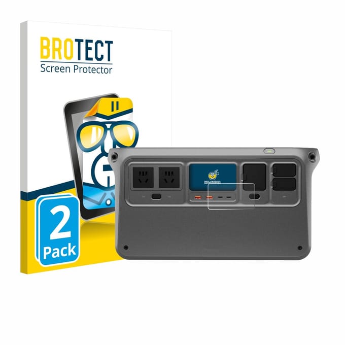 BROTECT - Screenprotector voor DJI Power 1000 V2 - Folie Beschermfolie transparant 2 Stuks
