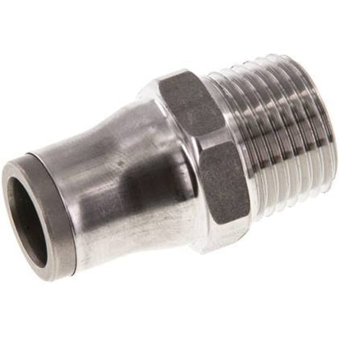 10mm x 3/8'' NPT RVS Insteekfitting Buitendraad FKM
