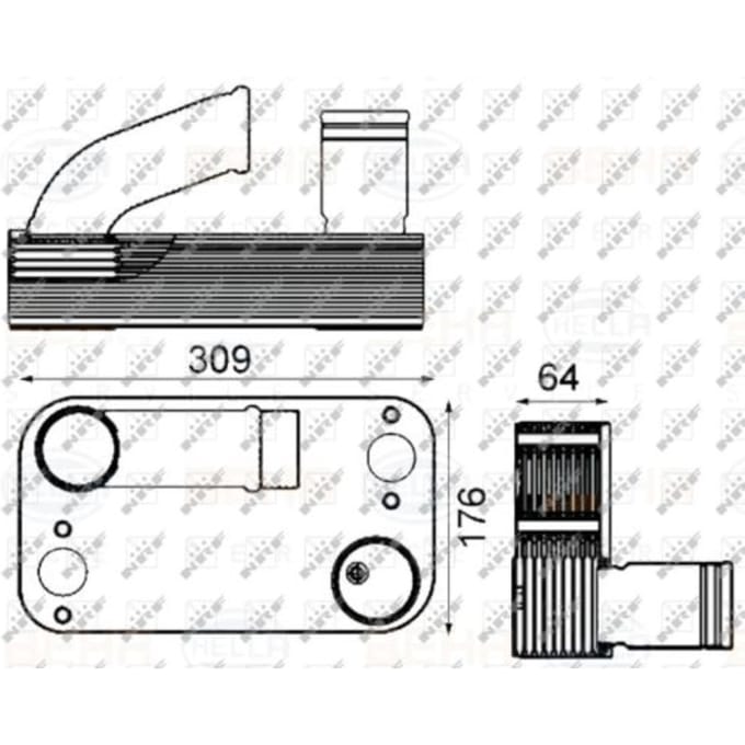Olie radiator, motorolie NRF 31245