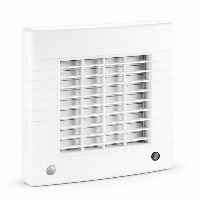 Badkamerventilator Ø 100 mm Louvre met bewegingsensor en timer wit