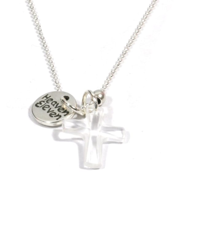 Heaven Eleven dames Ketting ballchain - swarovski elements kruisje