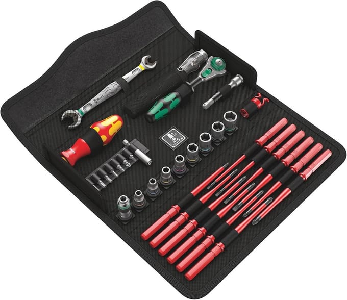 Gereedschapsset - Compacte set - Service werkzaamheden - Robuuste textielbox - 35-delig - Meerkleurig