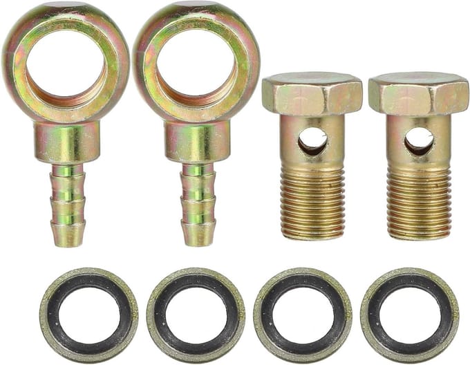 M16x1.5 8mm Banjo Hose Barb Bolt Fitting Adapter voor Auto - Set van 2, Slangverbinding, Koppeling, Auto-accessoires