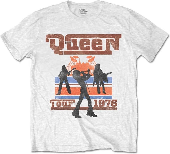 Queen - 1976 Tour Silhouettes Heren T-shirt - S - Wit